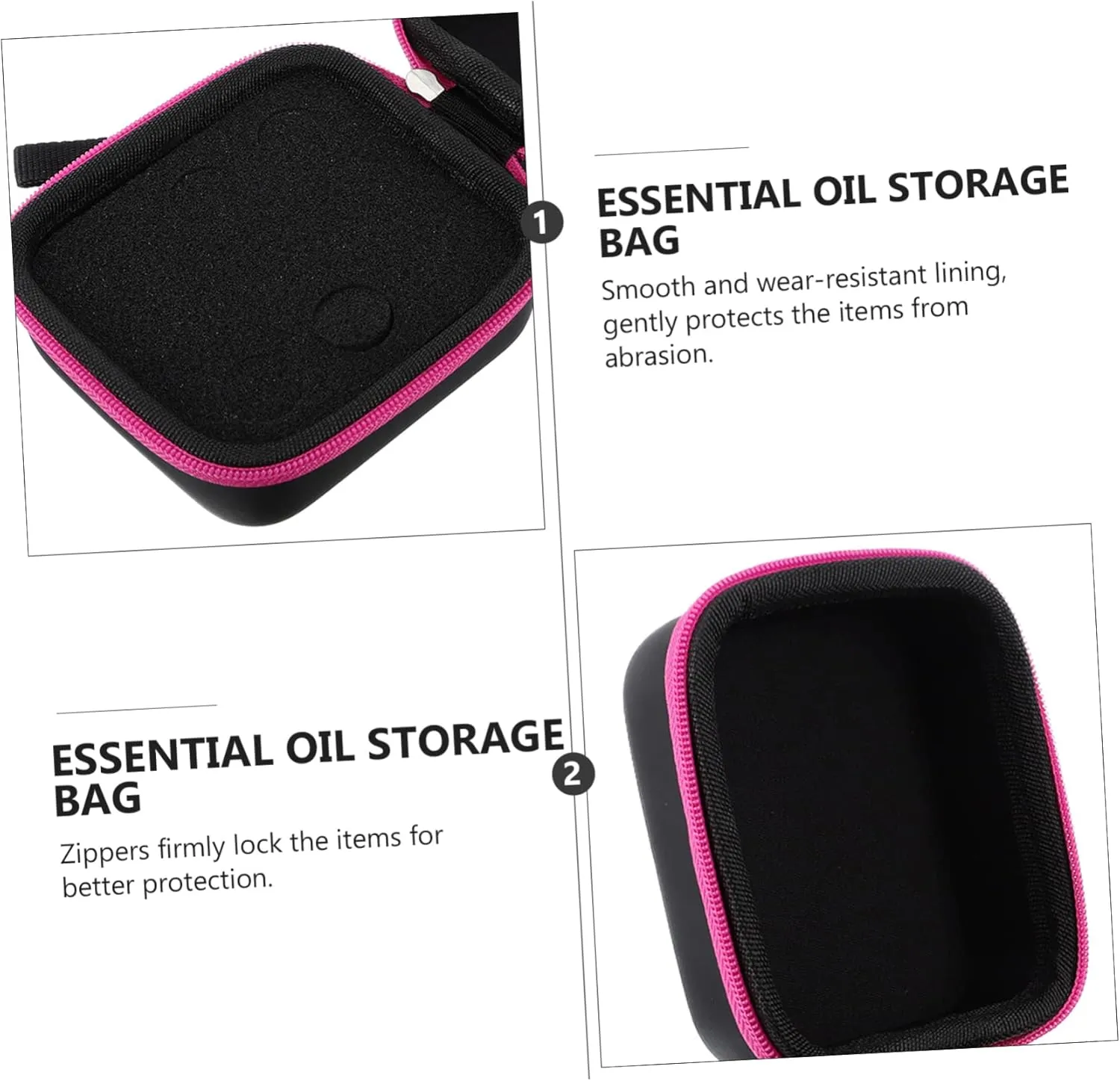 2pcs 9 15 Essential Grids Holder Oil Case Er Bottles Oils Pouch Bag Shockproof Storage Carrying Ml, Rosy, 9x8x6cm
