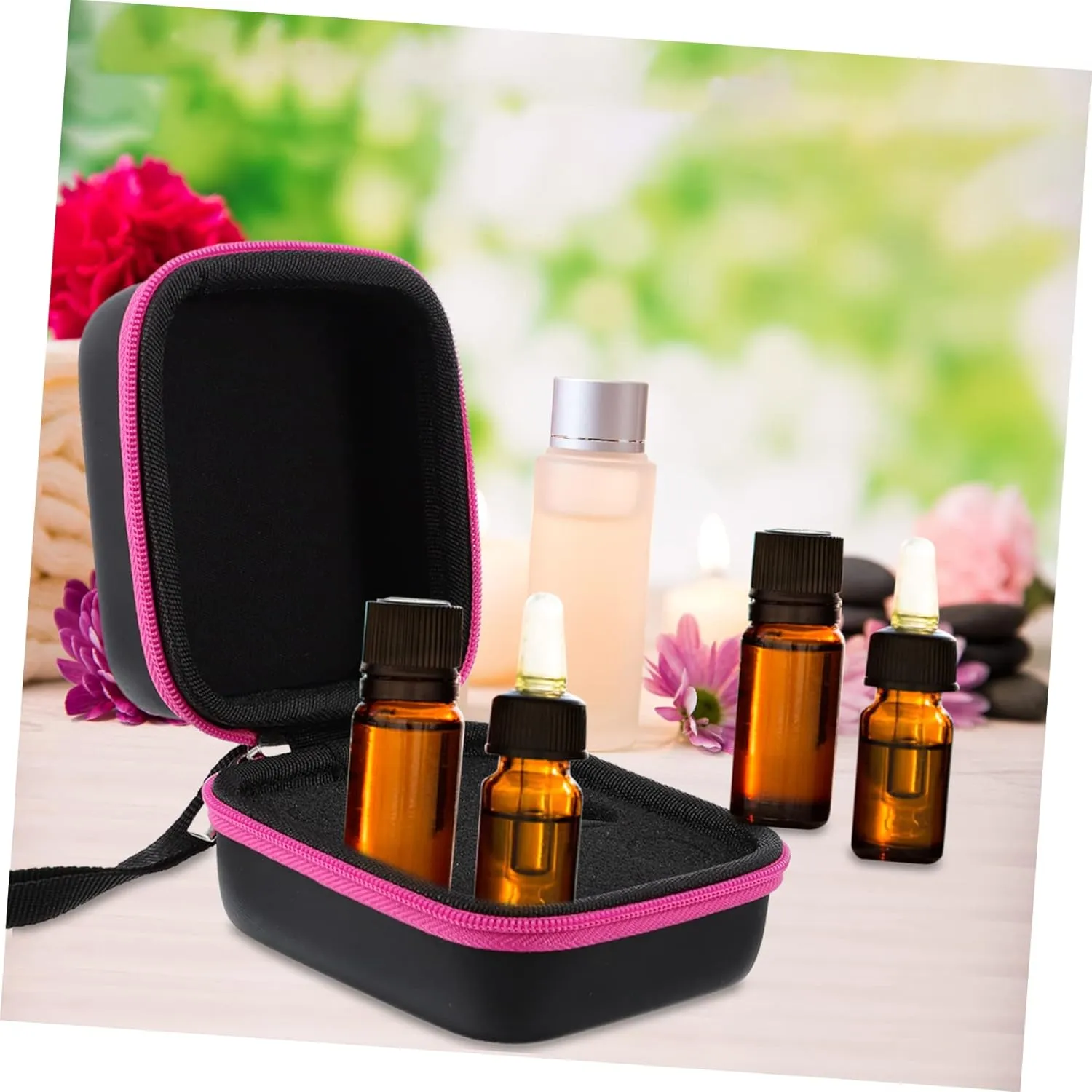 2pcs 9 15 Essential Grids Holder Oil Case Er Bottles Oils Pouch Bag Shockproof Storage Carrying Ml, Rosy, 9x8x6cm
