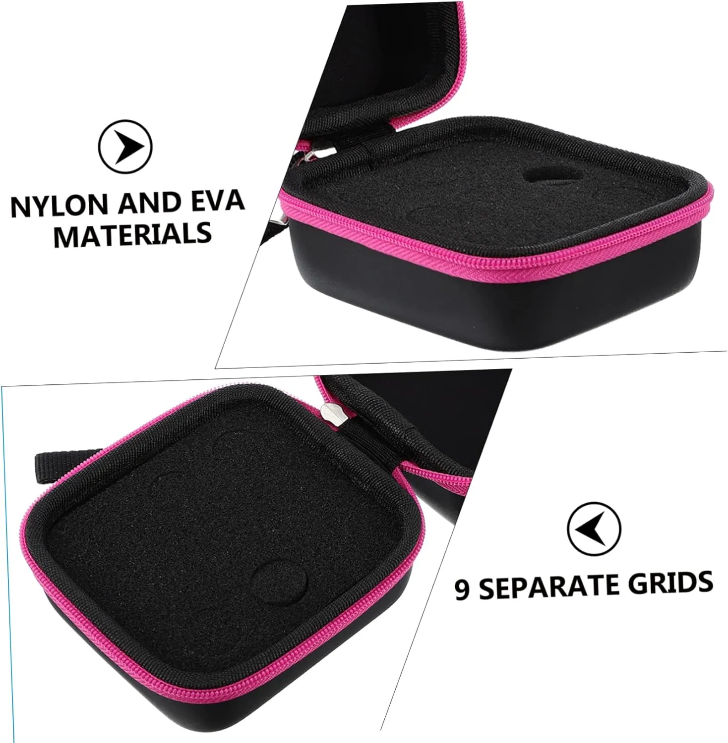 2pcs 9 15 Essential Grids Holder Oil Case Er Bottles Oils Pouch Bag Shockproof Storage Carrying Ml, Rosy, 9x8x6cm