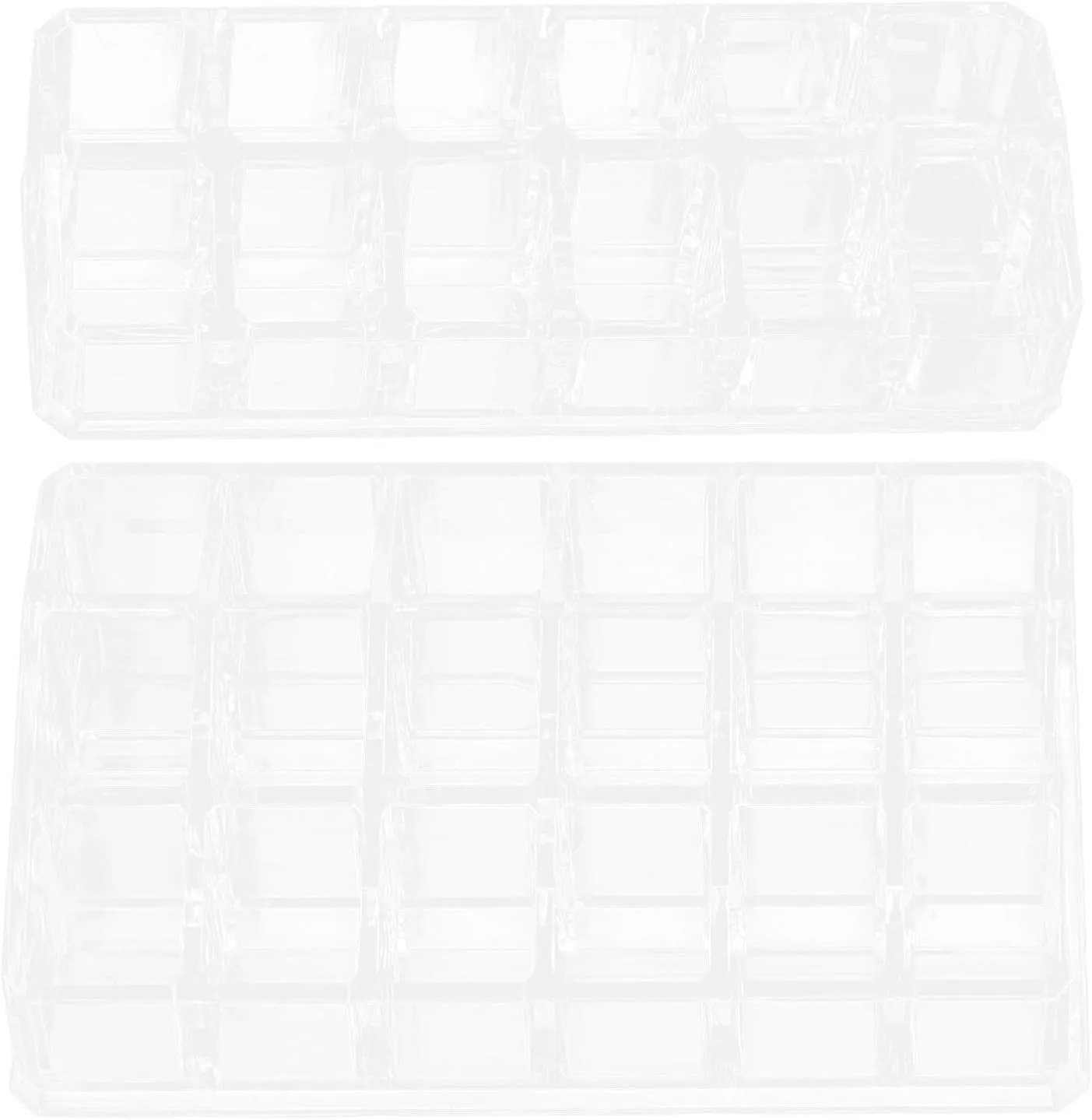 2pcs Palstic Nail Polish Organizer 12 18 Grids Clear Essential Oil Stand Lipsticks Holder Display Rack for Lip Gloss Lipstick Tubes Makeup Tools Storage