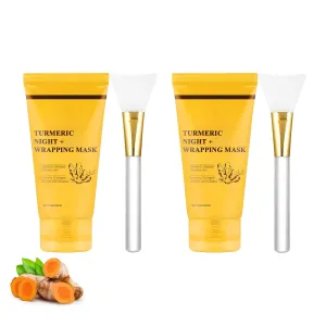 2Pcs Revix Turmeric Collagen Night Wrapping Mask, Overnight Mask For Nourishing, Turmeric Night Wrapping, Vitamin C, Easy to Fall Off