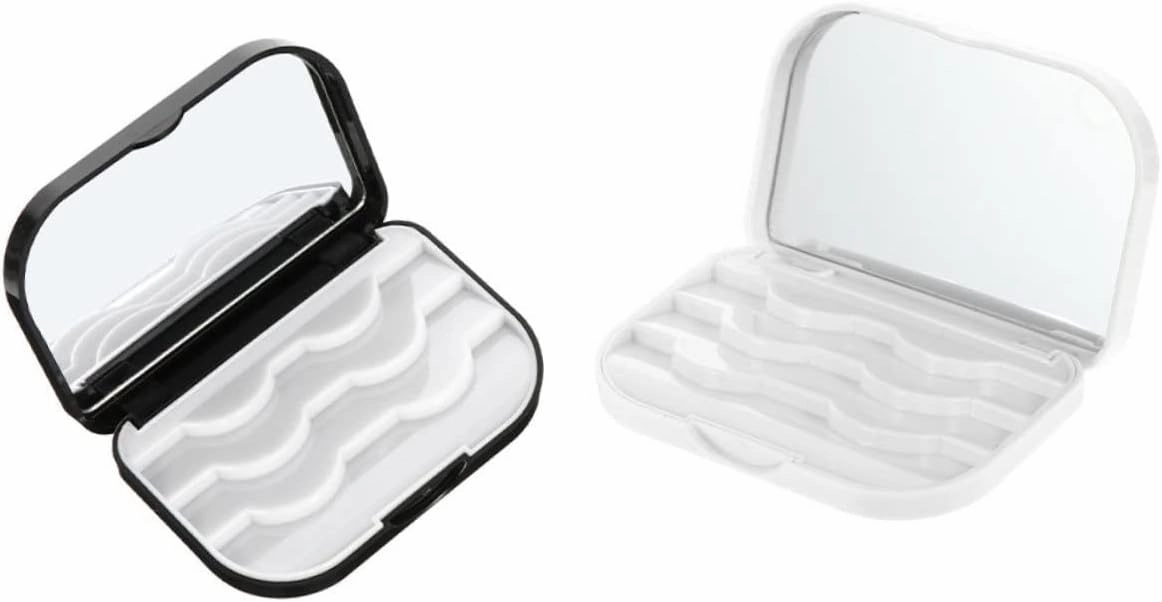 2pcs False Eyelash Storage Box Compact Eyelash Holder Case for Easy Organization and for Faux Lashes Design