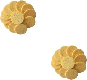 2sets Natural Wood Pulp Makeup Remover Sponges for Face Gentle Cleansing Facial Sponge for Deep Pore Cleaning Oil Control 50pcs*2