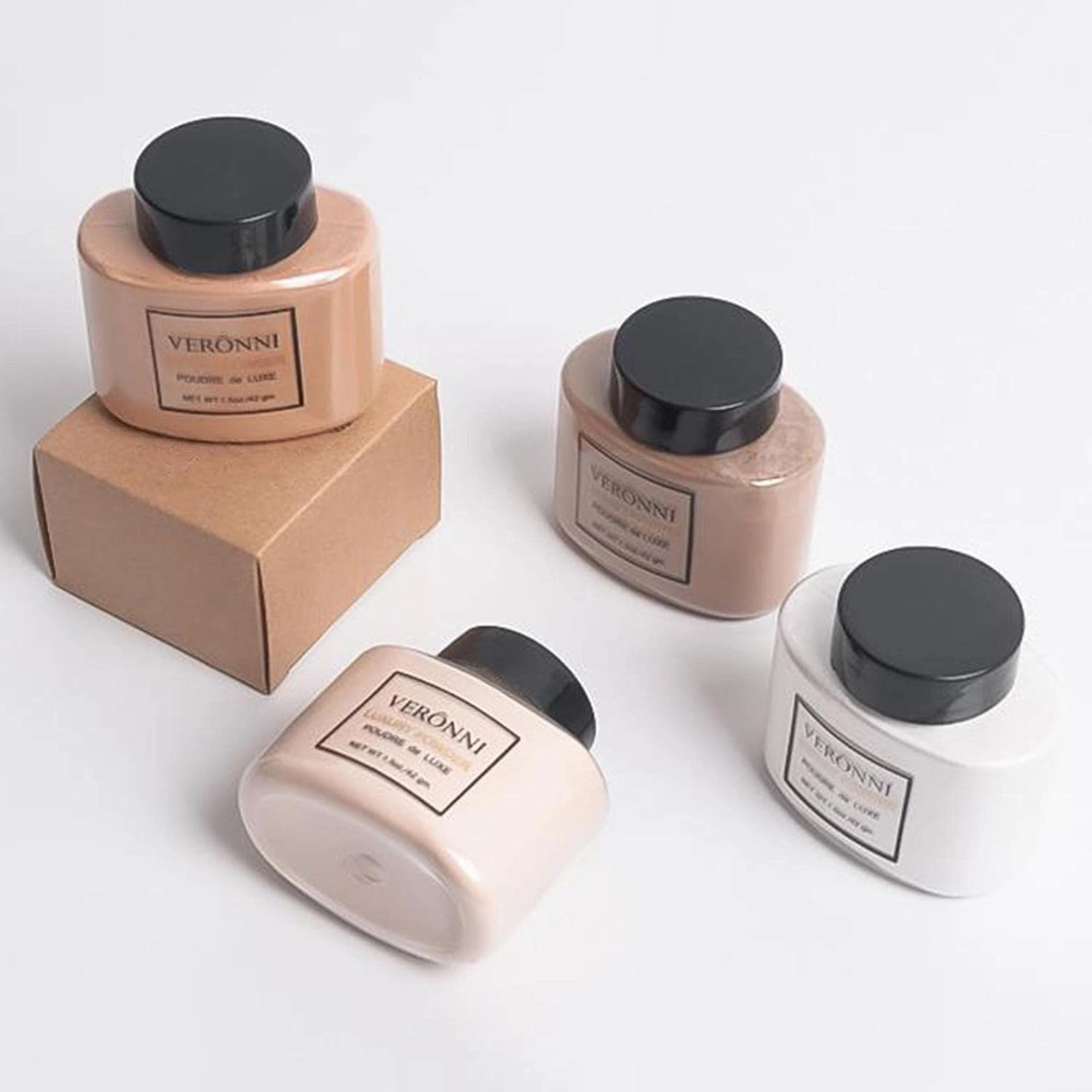 2xLoose Face Powder Semi-Matte Smooth Makeup Oil Control 02, 4 Pcs