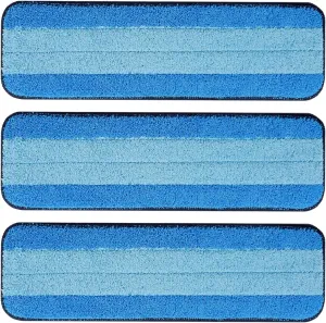 3 Pack Microfiber Cleaning Pads for Bona Mop, Safe for Hardwood and Hard-Surface Floors, Reusable Microfiber Mop Pads for 18 Inch Mop, No Residue, Super-Absorbent, Over 500 Machine Washes, Mr. Scrub