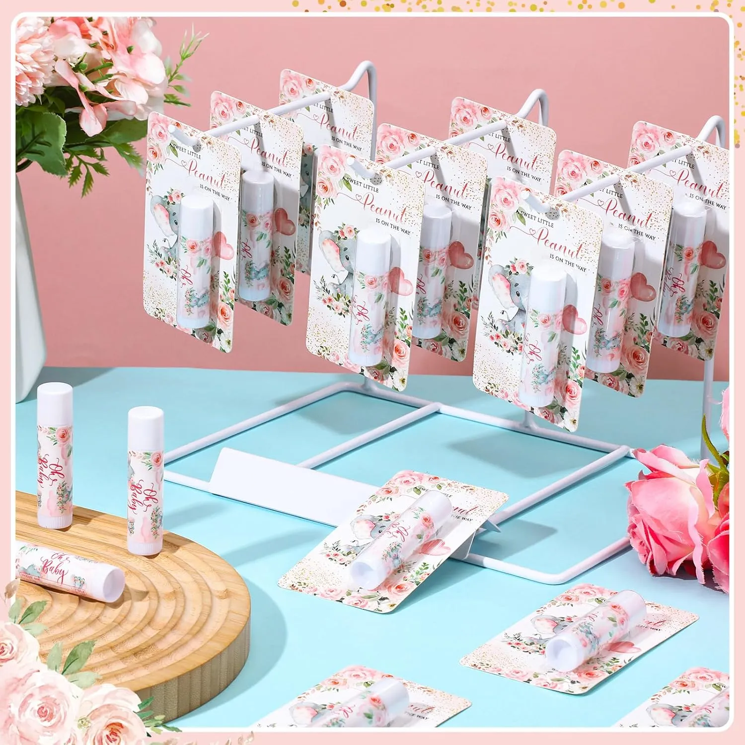 30 Pack Elephant Party Gifts Baby Shower Games Prizes Bulk Lip Balms Favors for Winners Adults Guests Gender Reveal Favors Decorations Baby Shower Souvenirs Gift Bags Stuffers