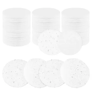 300Pcs Soft Facial Sponges Pads Compressed Face Sponges for Daily Cleansing, Cotton Face Washing Sponge Pads Exfoliating Face Sponge, Cosmetic Sponges for Makeup Removal (Round White)