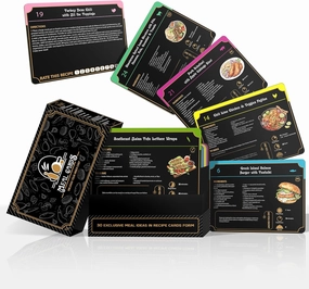 30 Meal Recipes - Your Cookbook and Meal Prep Guide, Recipe Book in Flashcards Form, Dinner Meal Planner Recipe Cards with Diet Options and Pro Food Prep Tips in a Stylish Recipe Box