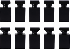 30ML Glass Perfume Bottles Empty Spray Perfume Bottles Square Refillable Portable Empty Refillable Perfume Atomizer Vials Reusable Cosmetic Containers for Perfume Essential Oils Liquids,10 Pack (Black)