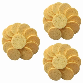 3sets Face Cleaning Puff Cotton Pads Makeup Round 80x8mm Skin-friendly Sponge 20pcs*3