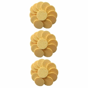 3sets Organic Cotton Pads for Women Face Cleansing Puff Makeup Remover Pads Round Sponge Cushion 80x8mm 20pcs*3