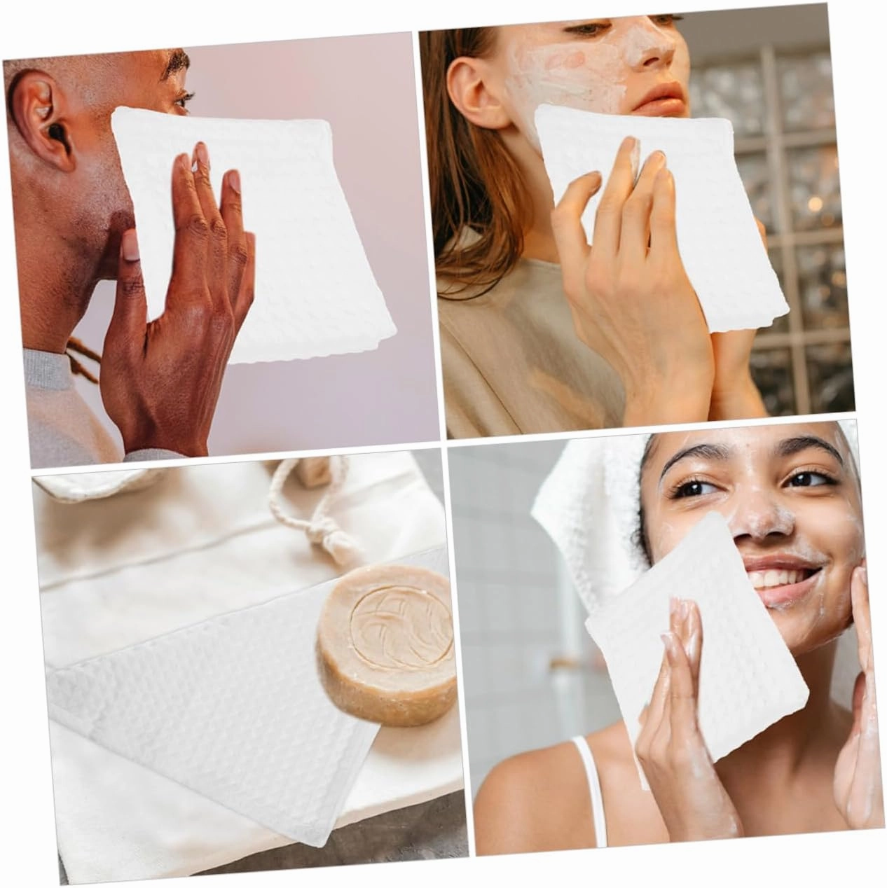3sets Scarf Towels Washcloths Wash Cloths for Face Square Face Towel Cotton Facecloths Face Cleansing Towel Face Rags Makeup Remover Cloth Face Cloth White Pure Cotton 3pcs*3