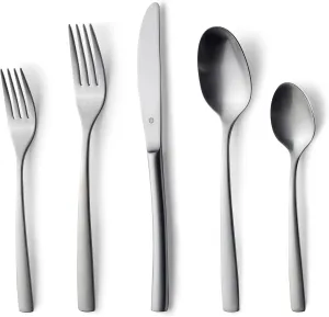 40 Piece Matte Silverware Set For 8, 18 10 Stainless Steel Satin Silverware Set, Matte Flatware Set Include Knife/Fork/Spoon & Long Teaspoon/Salad Fork, Dishwasher Safe Cutlery Set, Sleek