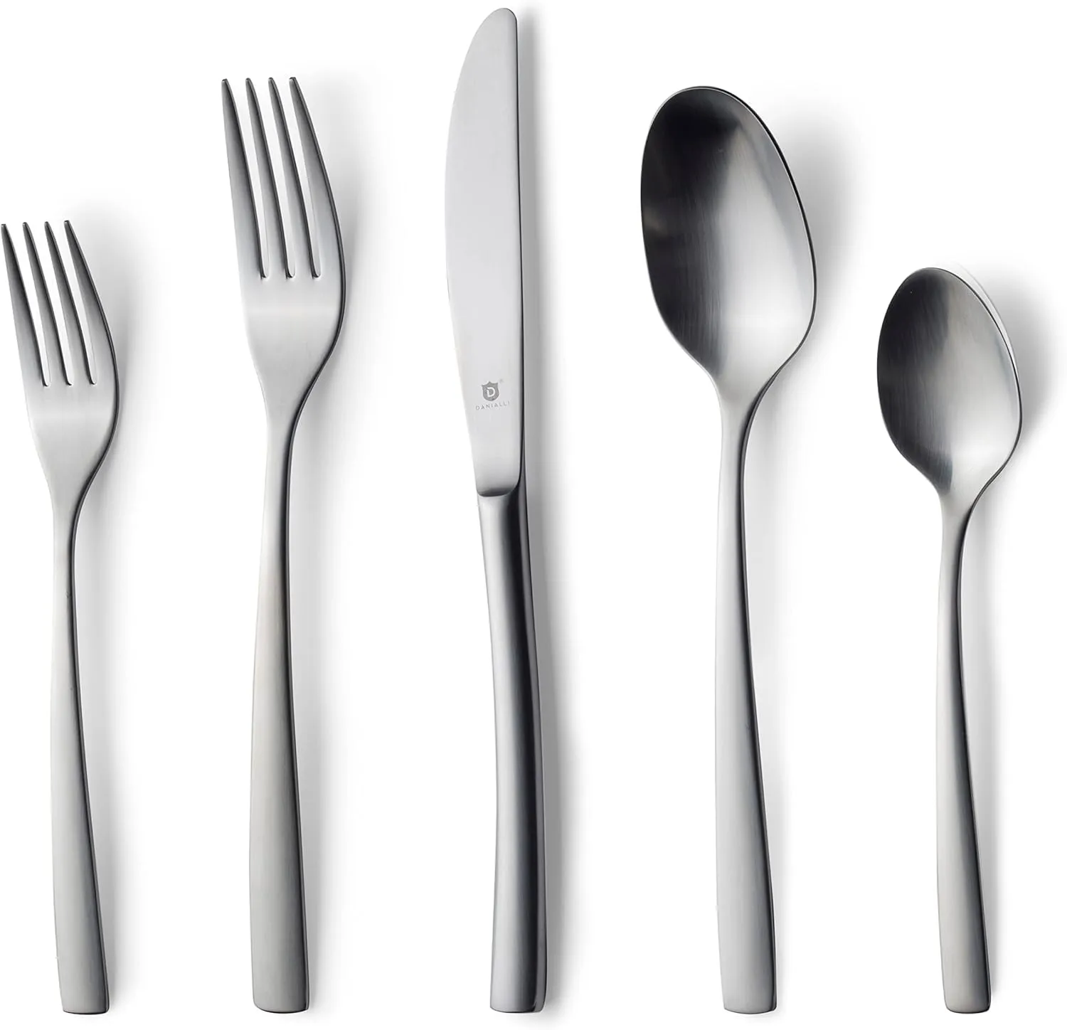 40 Piece Matte Silverware Set For 8, 18 10 Stainless Steel Satin Silverware Set, Matte Flatware Set Include Knife/Fork/Spoon & Long Teaspoon/Salad Fork, Dishwasher Safe Cutlery Set, Sleek