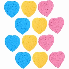 45pcs Heart Facial Sponges for Women Gentle Exfoliating Face Cleaning Sponge Deep Pore Removal Safe and Comfortable Makeup
