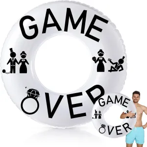 47.24 Inch Groom Inflatable Pool Float Tube Groom Swimming Ring Bachelor Party Accessories for Adults Engagement Bridal Shower Celebration Supplies(Funny)