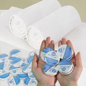 48PCS Extra Large Disposable Washcloths for Travel, Compressed Face Towels Tablets, Extra Large and Thick Reusable Wash Cloth, Compact for Travel, Camping, Hiking, Beauty Salon, 24x12 in