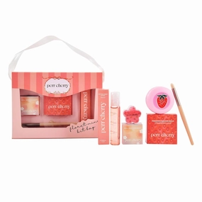 4 Pcs Organic Makeup Kit for Kids & Girls | 100% Natural & Skin-Friendly | Floret Kit – Pack of 1 (4 Pieces) | Includes Eye & Cheek Highlighter, Tinted Lip & Cheek Balm, Lip Oil & Brush