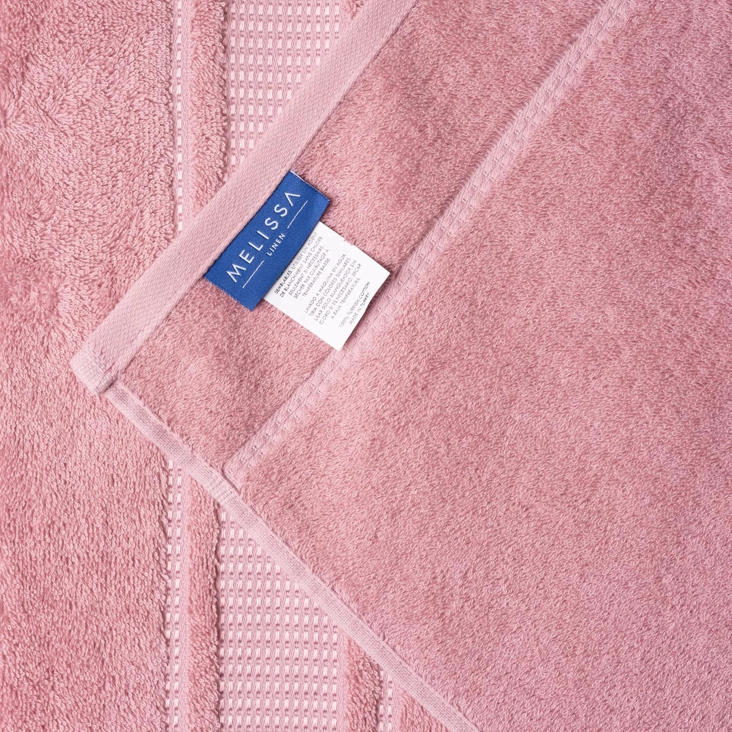 4 Piece Washcloth Set, 100% Turkish Cotton Towels for Body and Face, 12 in x 12 in, Absorbent, Quick Dry, Durable and Soft, Baby Towels, Wash Rags for Kitchen, Powder Pink