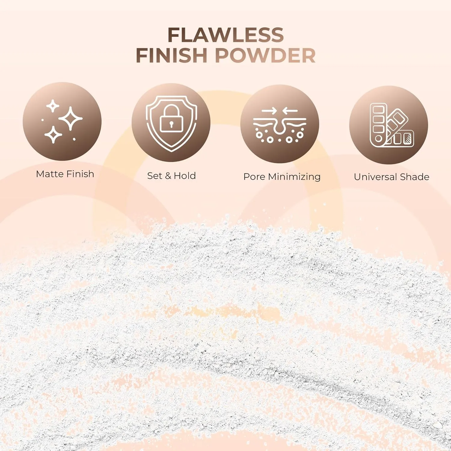 4pc Full Size Kit (Ebony Shade) Mineral Makeup Matte Translucent Loose Foundation   Kabuki Brush   Concealer   Finishing Setting Powder   Bare Face Full Coverage SPF 30 All Skin Types Waterproof