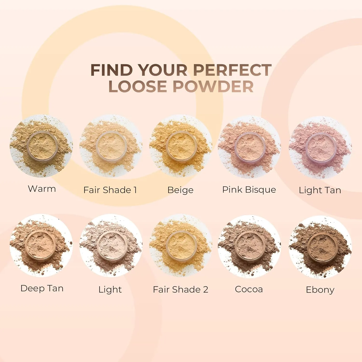 4pc Full Size Kit (Ebony Shade) Mineral Makeup Matte Translucent Loose Foundation   Kabuki Brush   Concealer   Finishing Setting Powder   Bare Face Full Coverage SPF 30 All Skin Types Waterproof