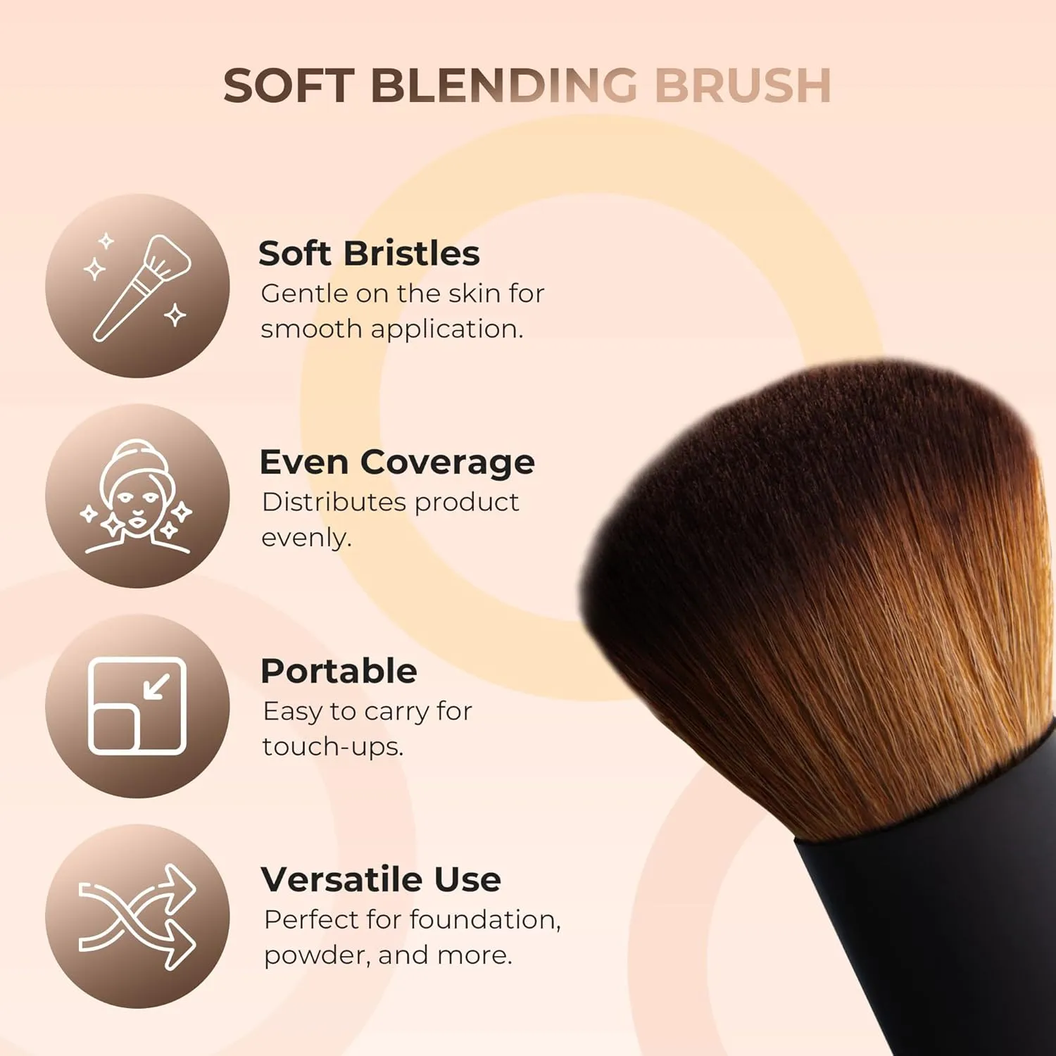 4pc Full Size Kit (Ebony Shade) Mineral Makeup Matte Translucent Loose Foundation   Kabuki Brush   Concealer   Finishing Setting Powder   Bare Face Full Coverage SPF 30 All Skin Types Waterproof