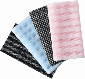 4pcs Exfoliating Back Scrubber for Shower Gentle Wash Cloths for Deep Cleansing Comfortable Shower Towels for Men and Women Essential Body Scrubbers for Home Travel