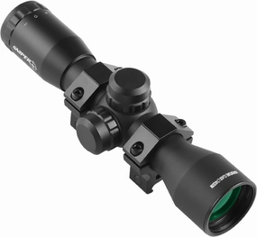 4x32 Compact Rifle Scope MT4x32 Hunting Scope w/Scope Rings, Crossbow Scope (Rangefinder/Mil-Dot/Five-Line Reticle)
