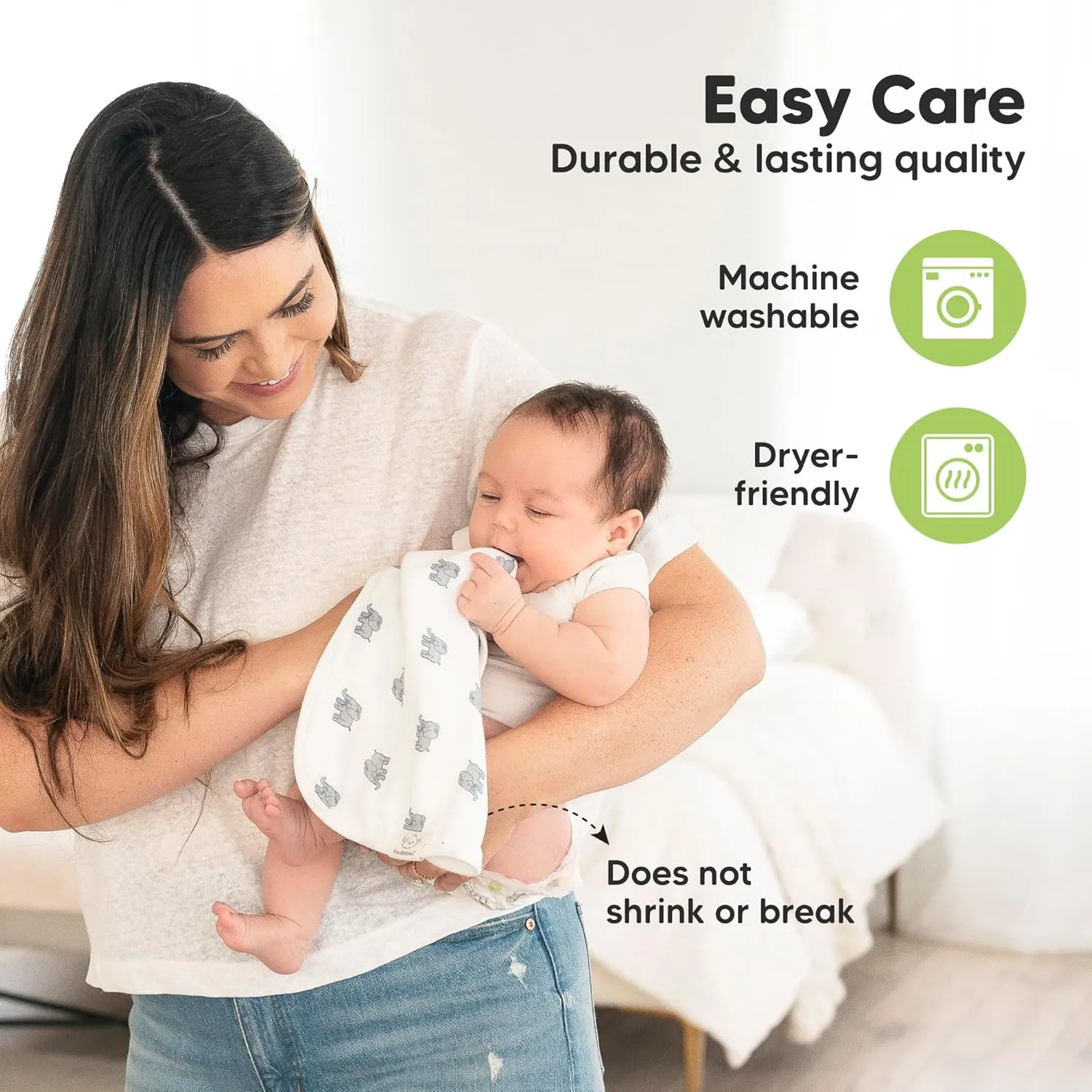 5-Pack Muslin Burp Cloths Baby Boy, Girl - Very Absorbent Baby Burp Cloth Rags, 8-Layers Viscose Derived from Bamboo Cotton Muslin Towel, Super Soft Spit Up Rags, No Shrink Washcloths (Constellation)