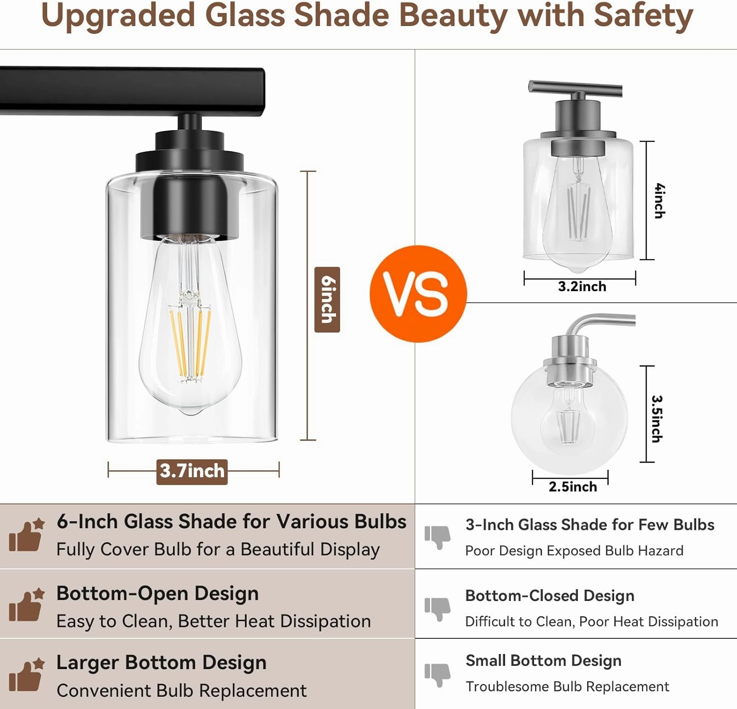 5-Light Bathroom Light Fixtures, 31" Modern Vanity Lights Over Mirror with Clear Glass Shades, Matte Black Light Fixture, Classic Wall Light Fixture for Mirror Living Room Cabinet Bedroom Porch