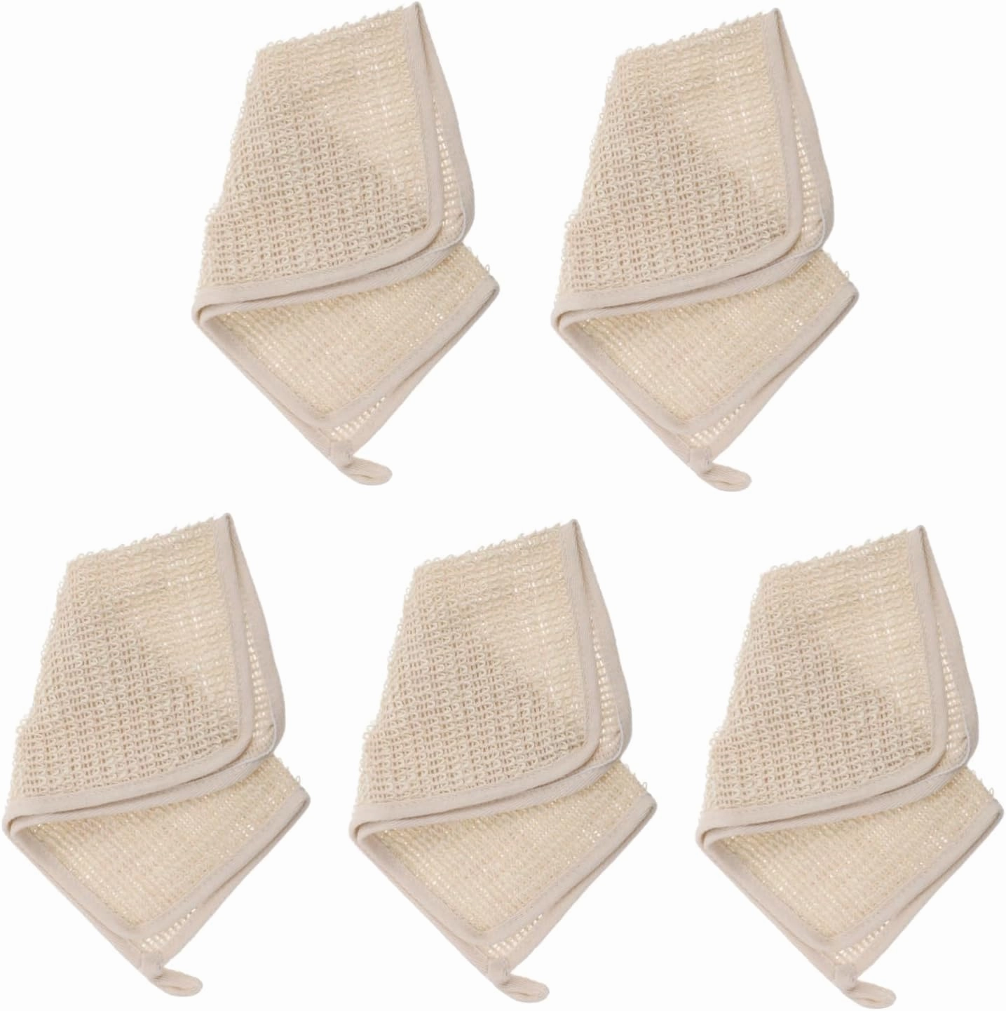 5pcs Linen Exfoliating Shower Towels Soft Body Bathing Face Washing Cloths for Cleansing Gentle Skin Massage and Rich Production
