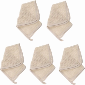 5pcs Linen Exfoliating Shower Towels Soft Body Bathing Face Washing Cloths for Cleansing Gentle Skin Massage and Rich Production