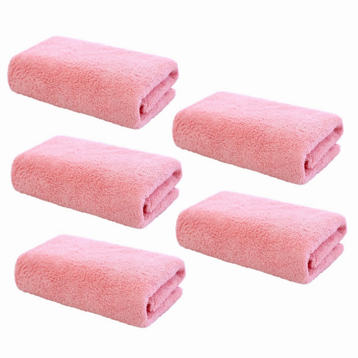 5pcs Microfiber Face Washing Towels for Makeup Removal Soft and Absorbent Washcloth Portable for Travel and Home Use Delicate Stitching