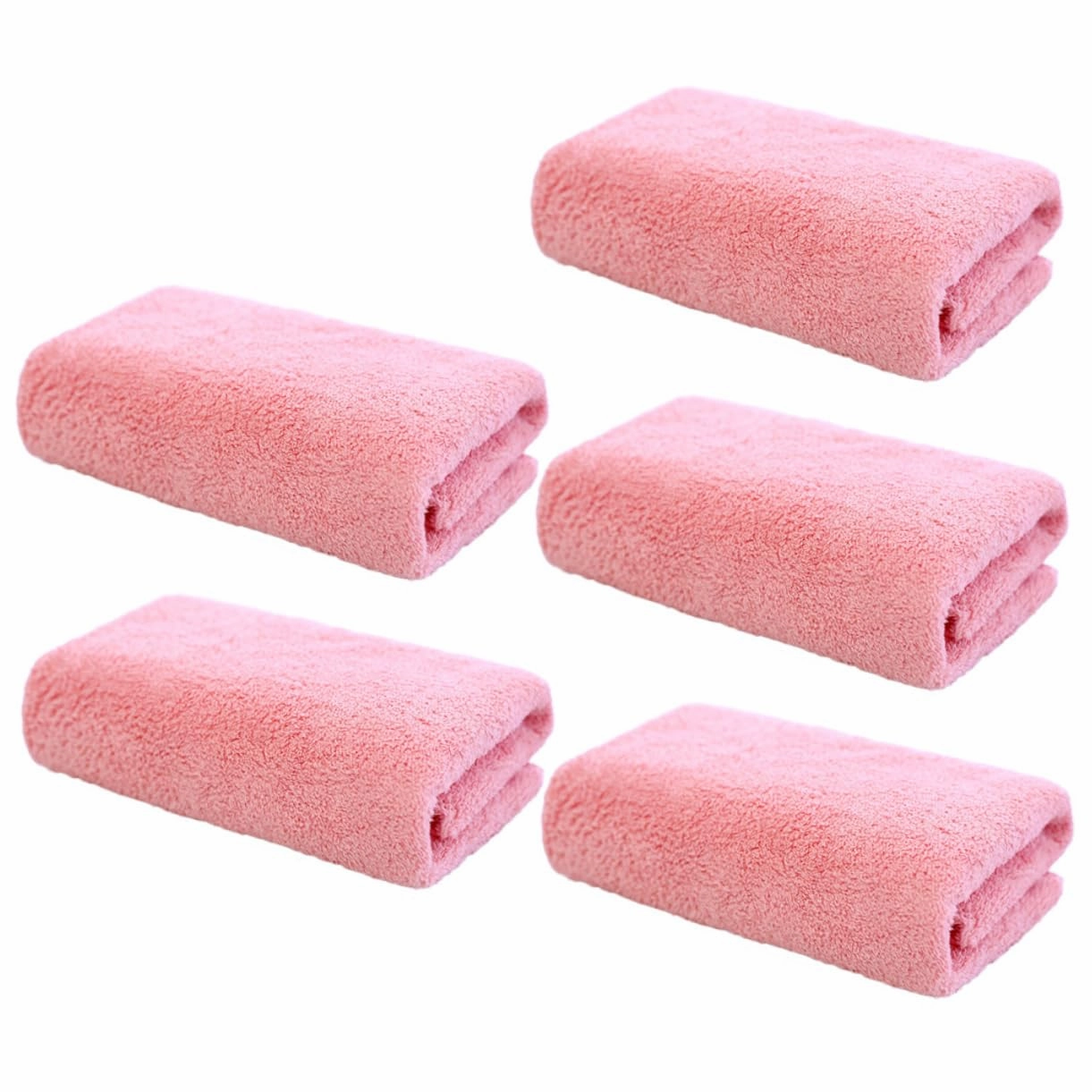 5pcs Microfiber Face Washing Towels for Makeup Removal Soft and Absorbent Washcloth Portable for Travel and Home Use Delicate Stitching