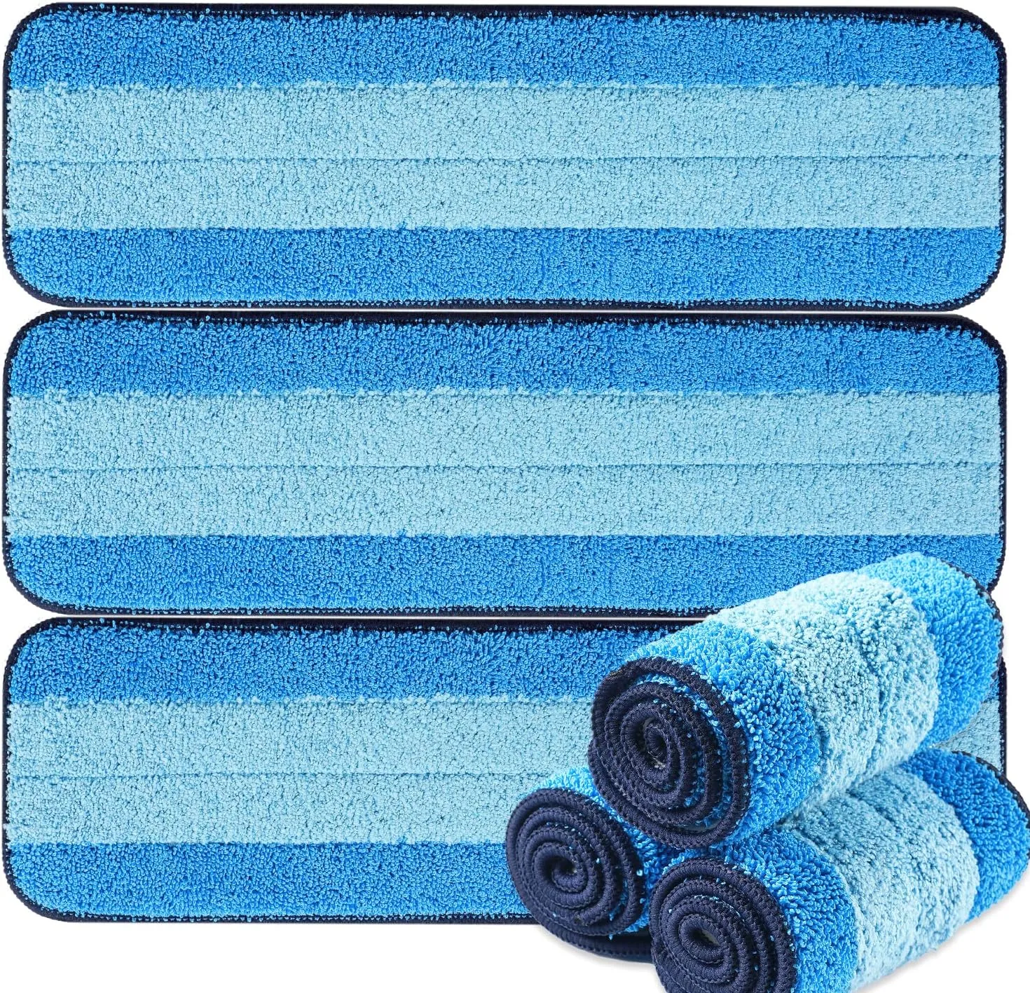 6 Pack Microfiber Cleaning Pads for Bona Mop, Safe for Hardwood and Hard-Surface Floors, Reusable Microfiber Mop Pads for 18 Inch Mop, No Residue, Super-Absorbent, Over 500 Machine Washes
