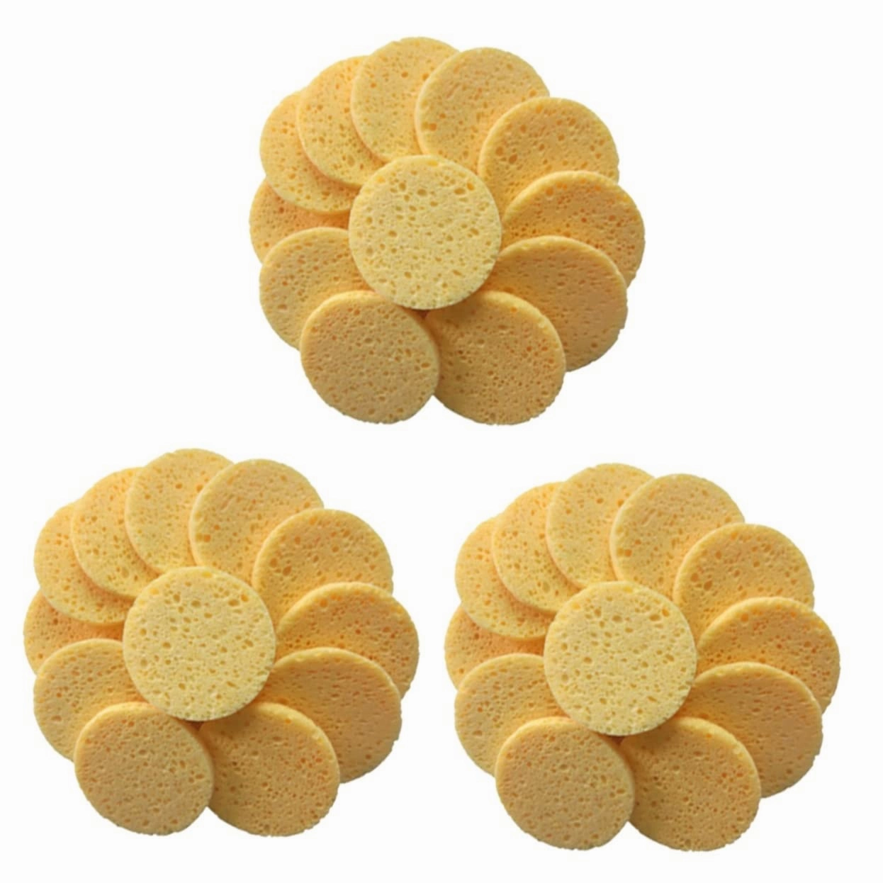 60pcs Skin-friendly Face Cleaning Puff Round Makeup Pads for and Skin Brightening Soft Cotton Sponges for Daily Use
