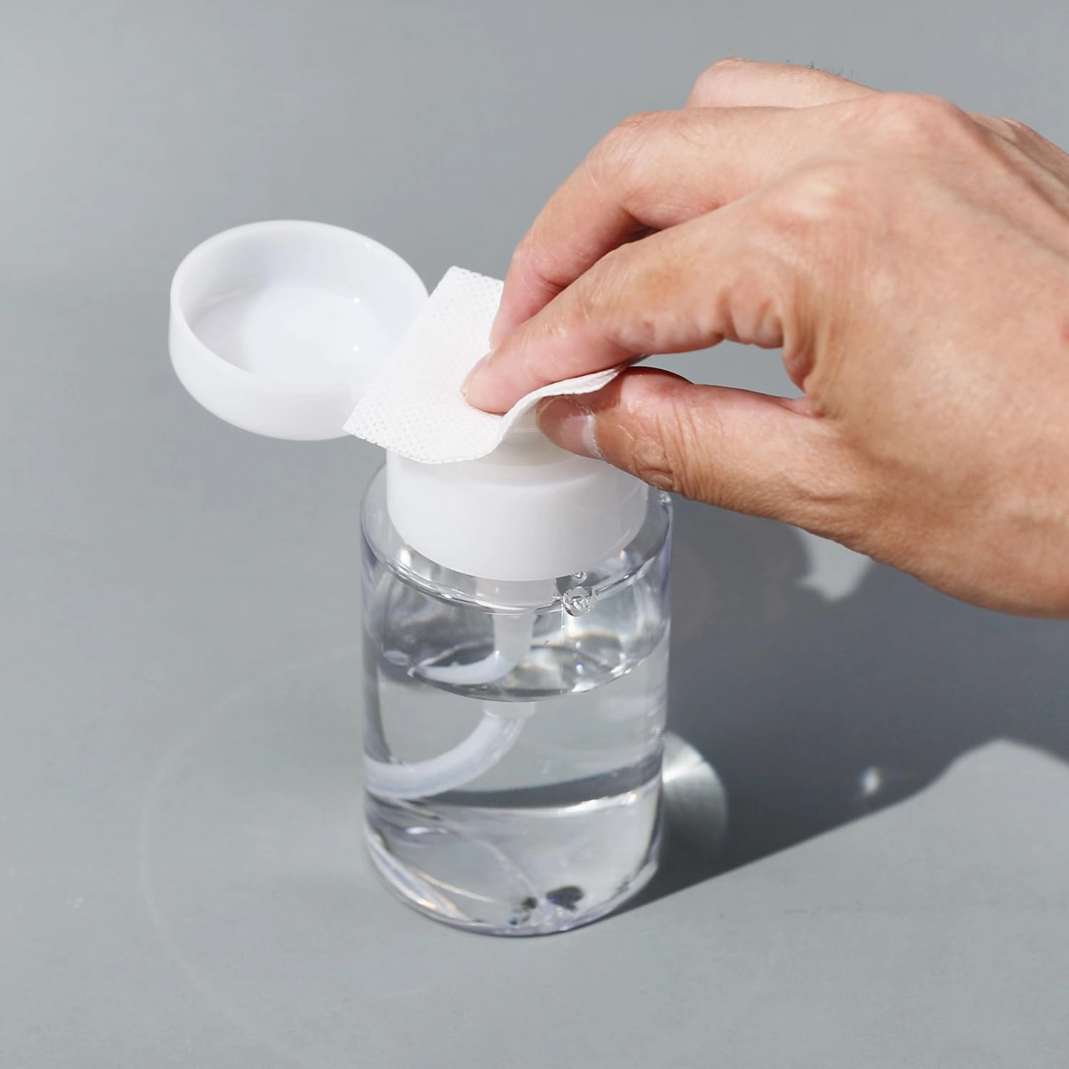 6 Pack Push Down Pump Dispenser Empty Push Top Bottles Containers for Nail Polish Makeup Remover Micellar Water Facial Toner 5.1oz/150ML