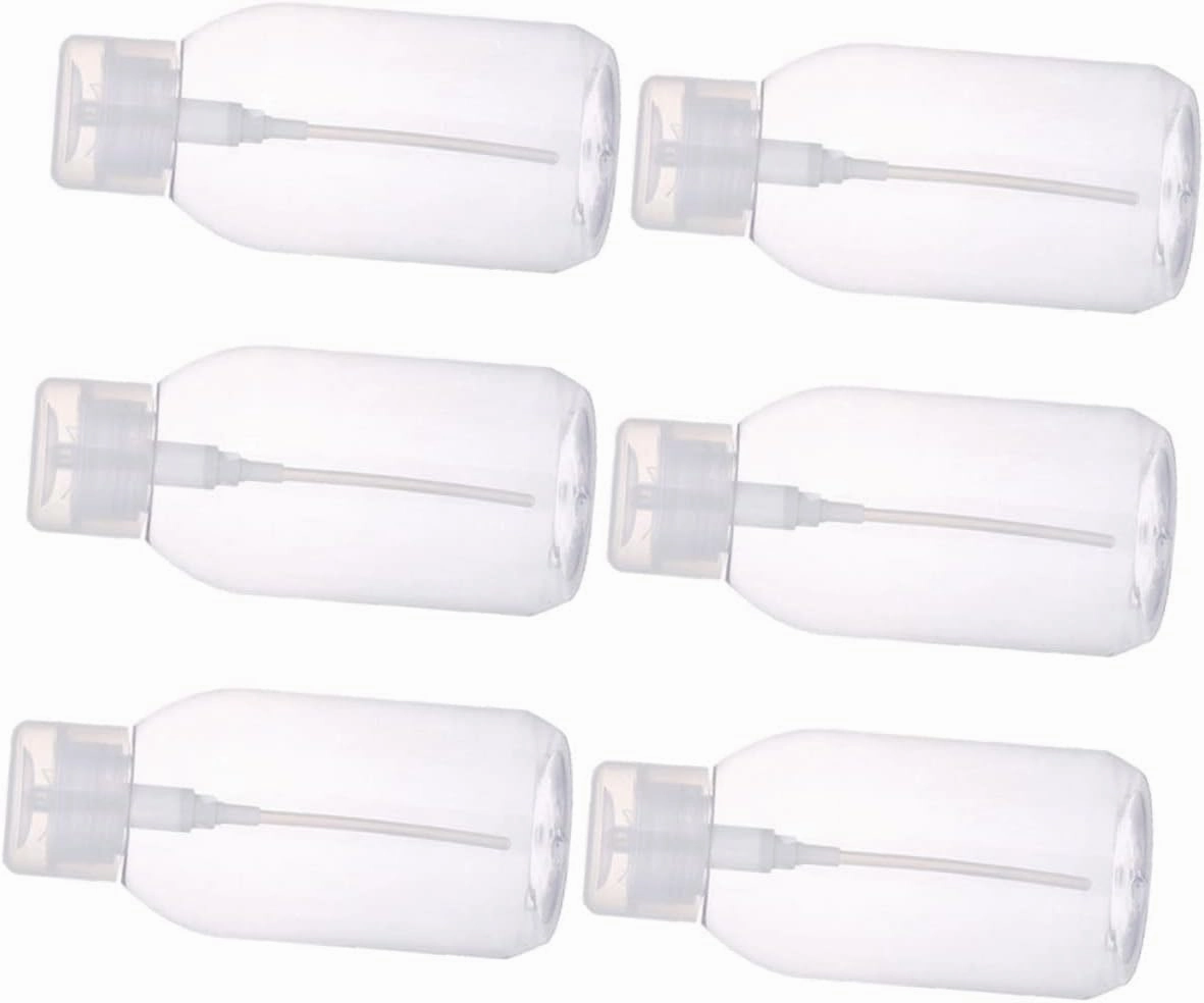 6Pcs 200ml Empty Press Bottle Containers for Makeup Remover Nail Polish Remover and Liquid Dispenser Versatile Pump Bottles for Beauty and Personal Care