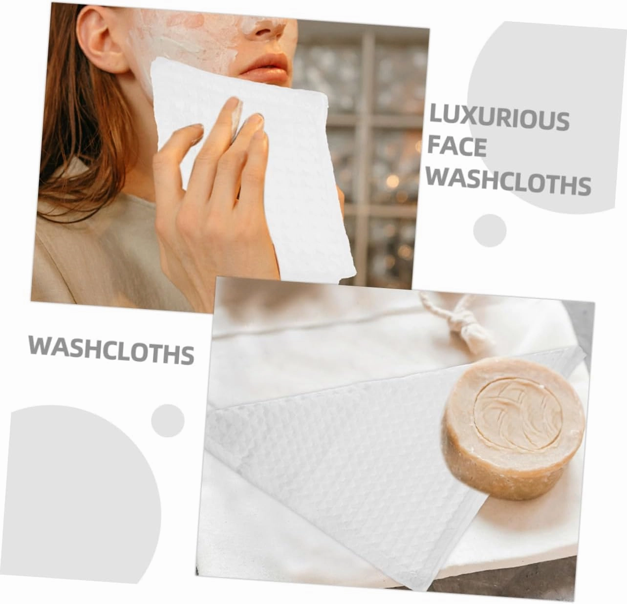 6pcs Cotton Face Cloths Absorbent Makeup Towels Soft Solid Color Square Washcloths for Daily Use Versatile Bath Towels for Cleaning