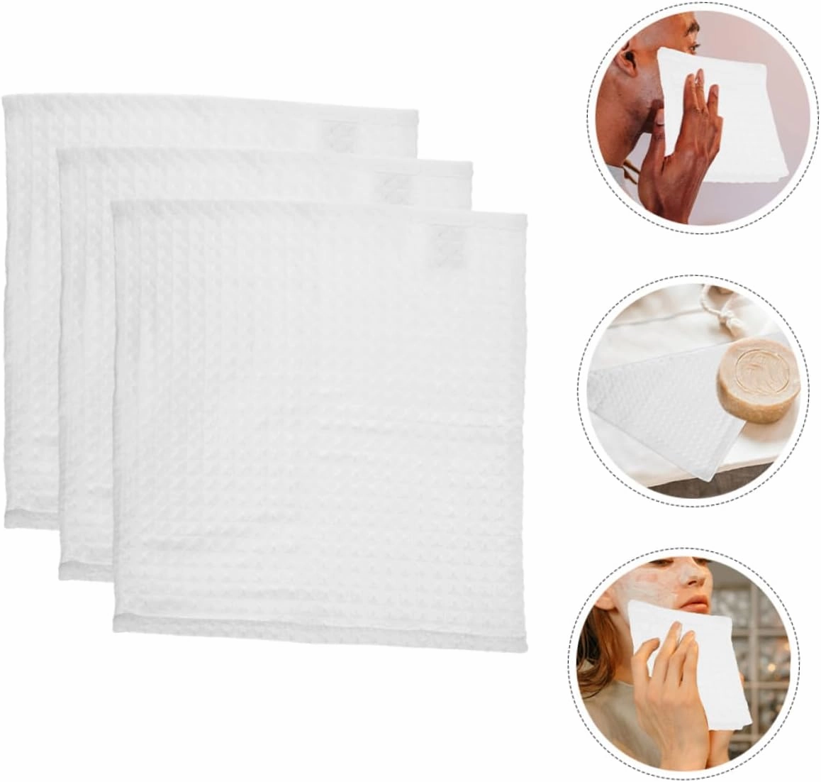 6pcs Cotton Face Cloths Absorbent Makeup Towels Soft Solid Color Square Washcloths for Daily Use Versatile Bath Towels for Cleaning