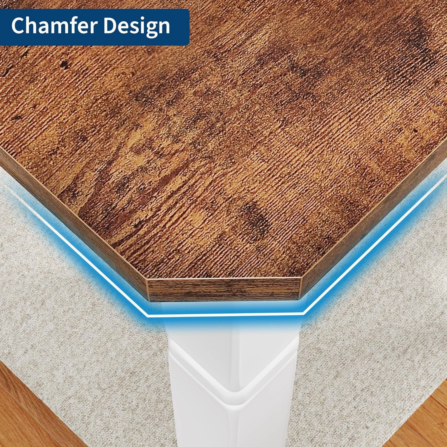 79" Large Industrial Dining Room Table for 6-8 People Rectangular Wood Kitchen Table Modern Farmhouse Dining Table Kitchen Dining Room Table with Heavy Duty Metal Legs forKitchen, Living Room