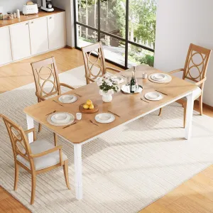 79" Large Industrial Dining Room Table for 6-8 People Rectangular Wood Kitchen Table Modern Farmhouse Dining Table Kitchen Dining Room Table with Heavy Duty Metal Legs forKitchen, Living Room