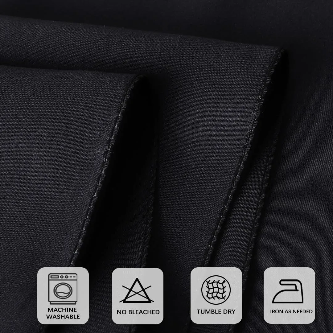 8 Packs Black Tablecloths 60x102 Inch Rectangular Table Cloths for 6 Foot Rectangle Tables, Wrinkle Resistant Washable Polyester Fabric Tablecloth for Dining Wedding Buffet Party Banquet