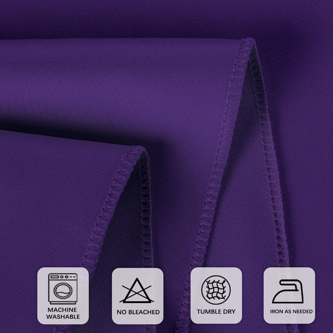 8 Packs Purple Tablecloth Rectangle 60x126 Inch Rectangular Table Cloths for 8ft Rectangle Tables, Wrinkle Resistant Polyester Fabric Tablecloth Washable Table Covers for Wedding Party Decor