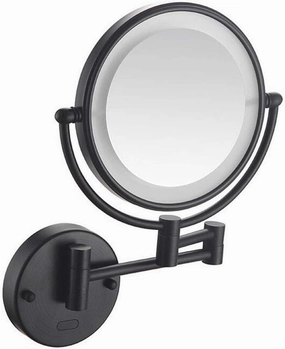 8inch Bathroom Mirrors Wall Mounted,360° Swivel Double-Sided LED Makeup Mirror Extendable Folding Mirror Round Shape