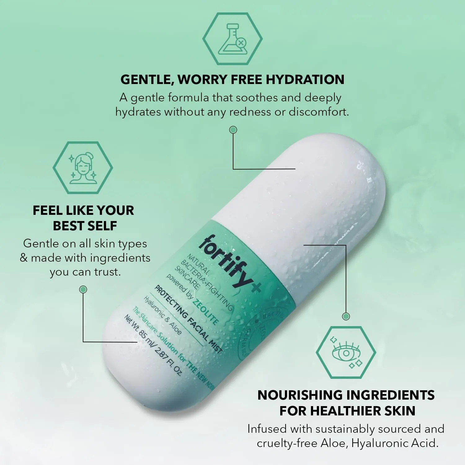 9-in-1 Facial Mist with Hyaluronic Acid & Zeolite - Anti-Aging Hydrating Face Spray | Daily Use - Dermatologist Tested Korean Skincare - Fragrance & Alcohol Free 2.87 oz - Pack of 2