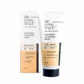 ..DEconstruct" Soothing Makeup Cleansing Balm | Contains 0.1% Bisabolol & 1% Oats Oil | Gentle Makeup Remover | For all Skin | Removes Excess Oil & Dirt, Detoxifies & Clear Pores | Men & Women | 50G