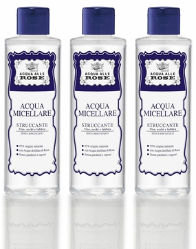 "Acqua alle Rose" Micellar Water 6.76 Fluid Ounce (200ml) Bottle (Pack of 3) [ Italian Import ]