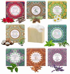 AEGEAN 100% Natural Bar Soap w/Organic Ingredients, Vegan Soap, Moisturizing, Handmade, Scented w/Premium Essential Oils, Body Soap Bars for Women & Men