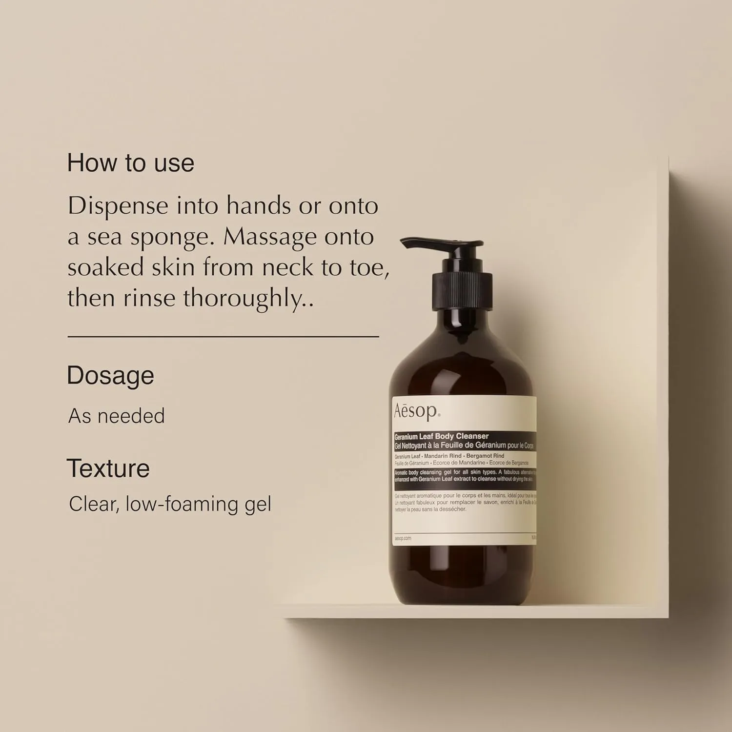 Aesop Geranium Leaf Duet | Gel Body Cleanser   Body Balm | Aromatic Pairing For Cleansed and Supple Skin | Paraben-Free, Cruelty-Free & Vegan |16.9 oz   16.5 oz